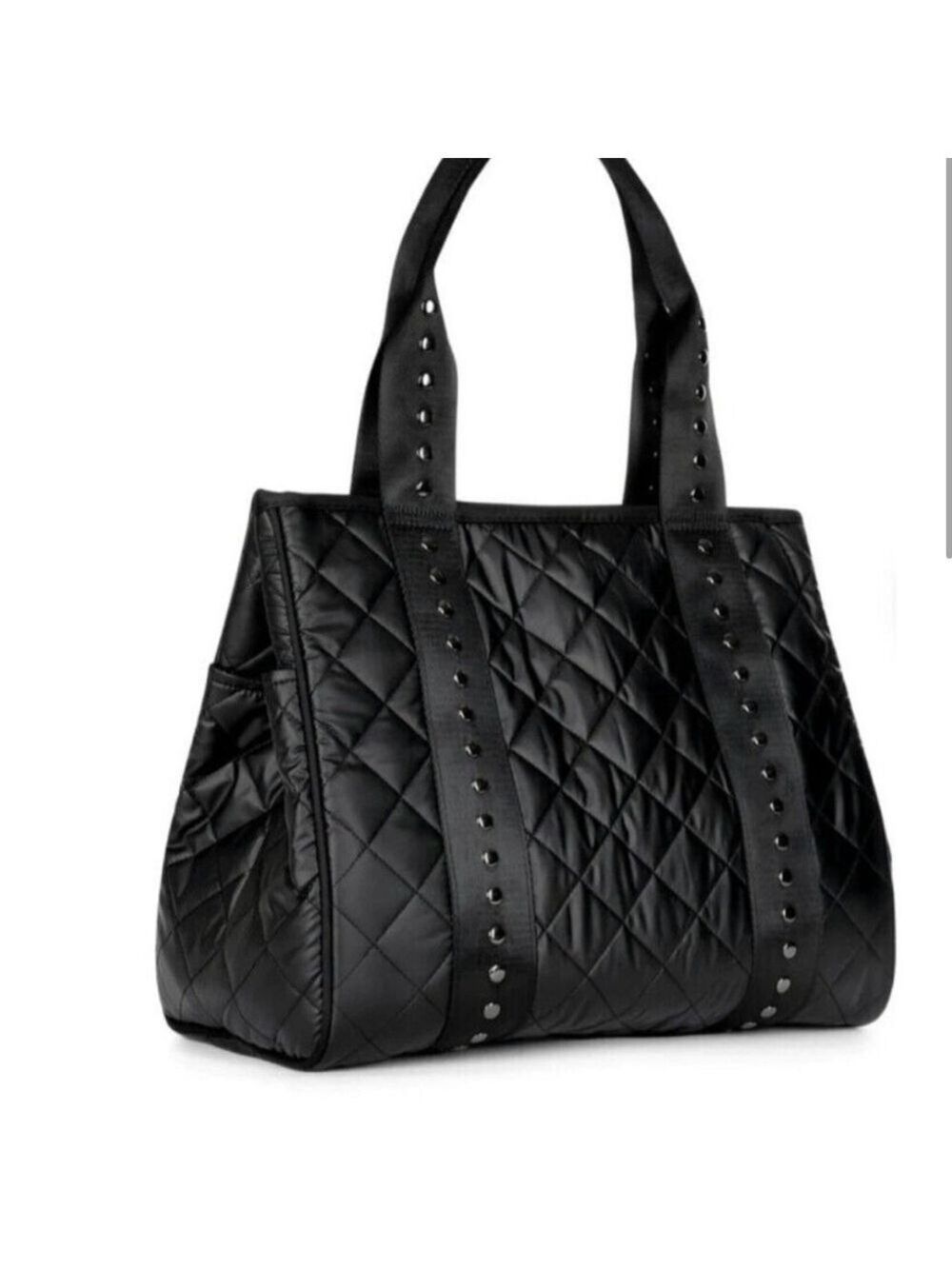 HAUTE SHORE Black Jaime Quilted Tote Bag with Silver Studs - Picture 8 of 8
